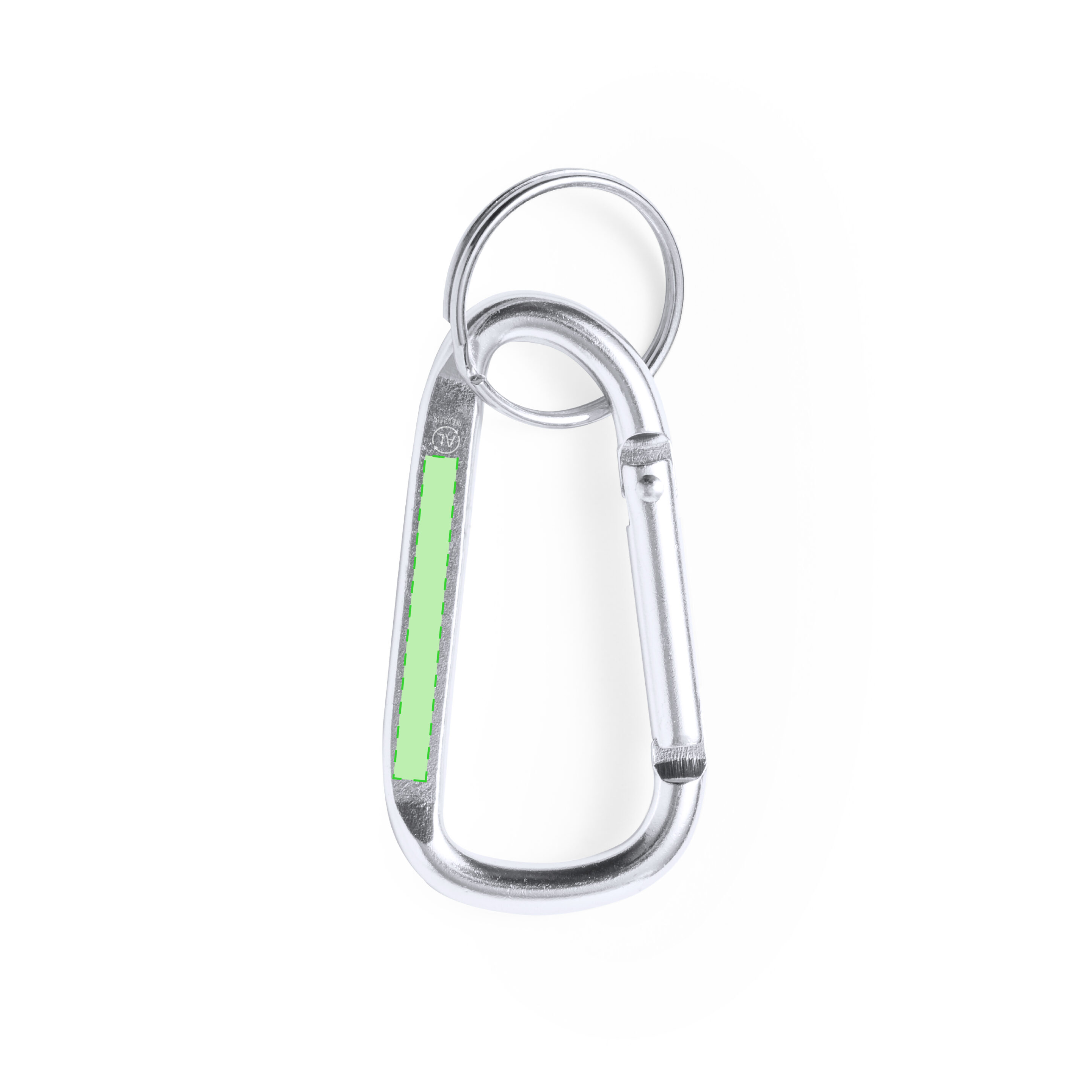 En la parte plana del mosquetón