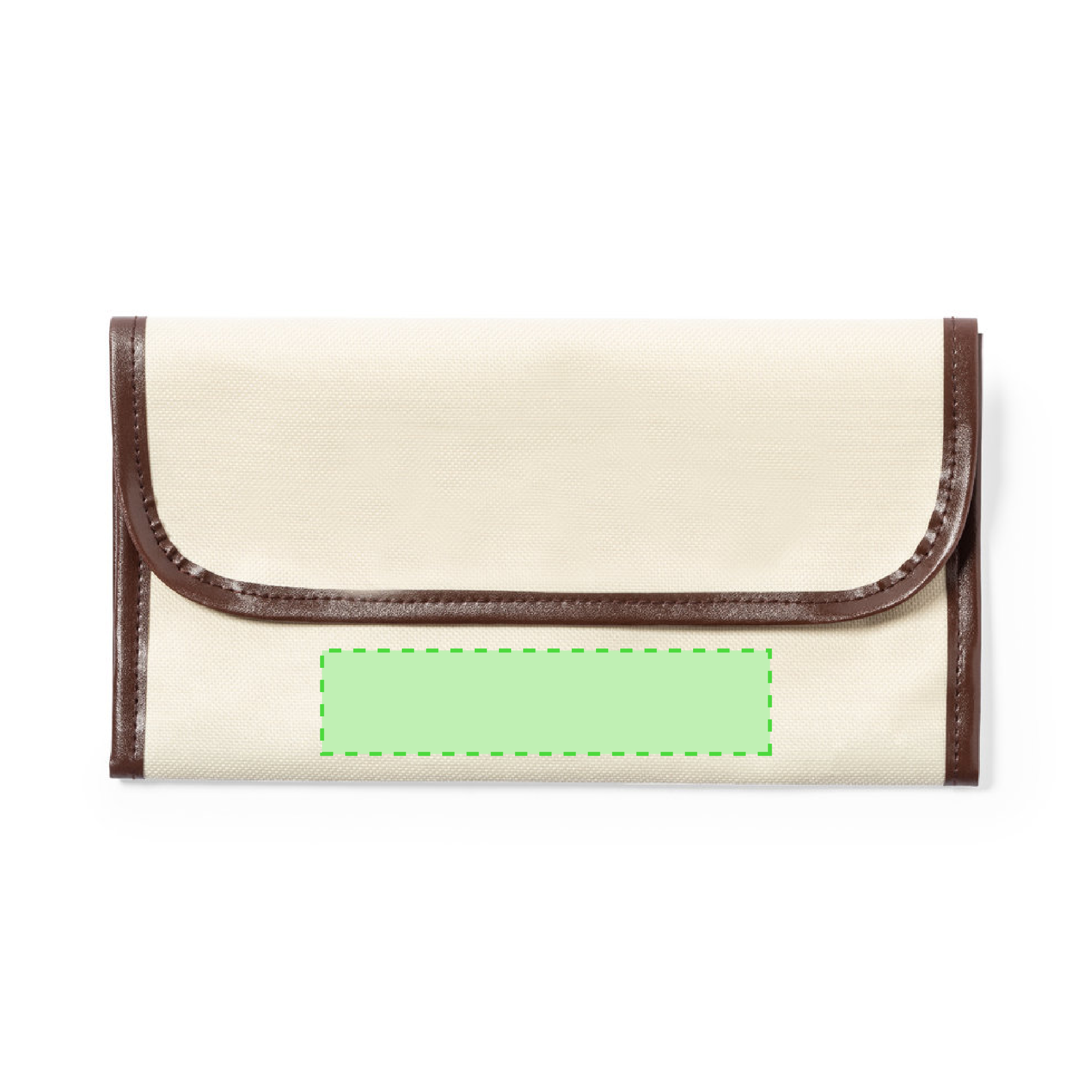 Debajo de la solapa de cierre