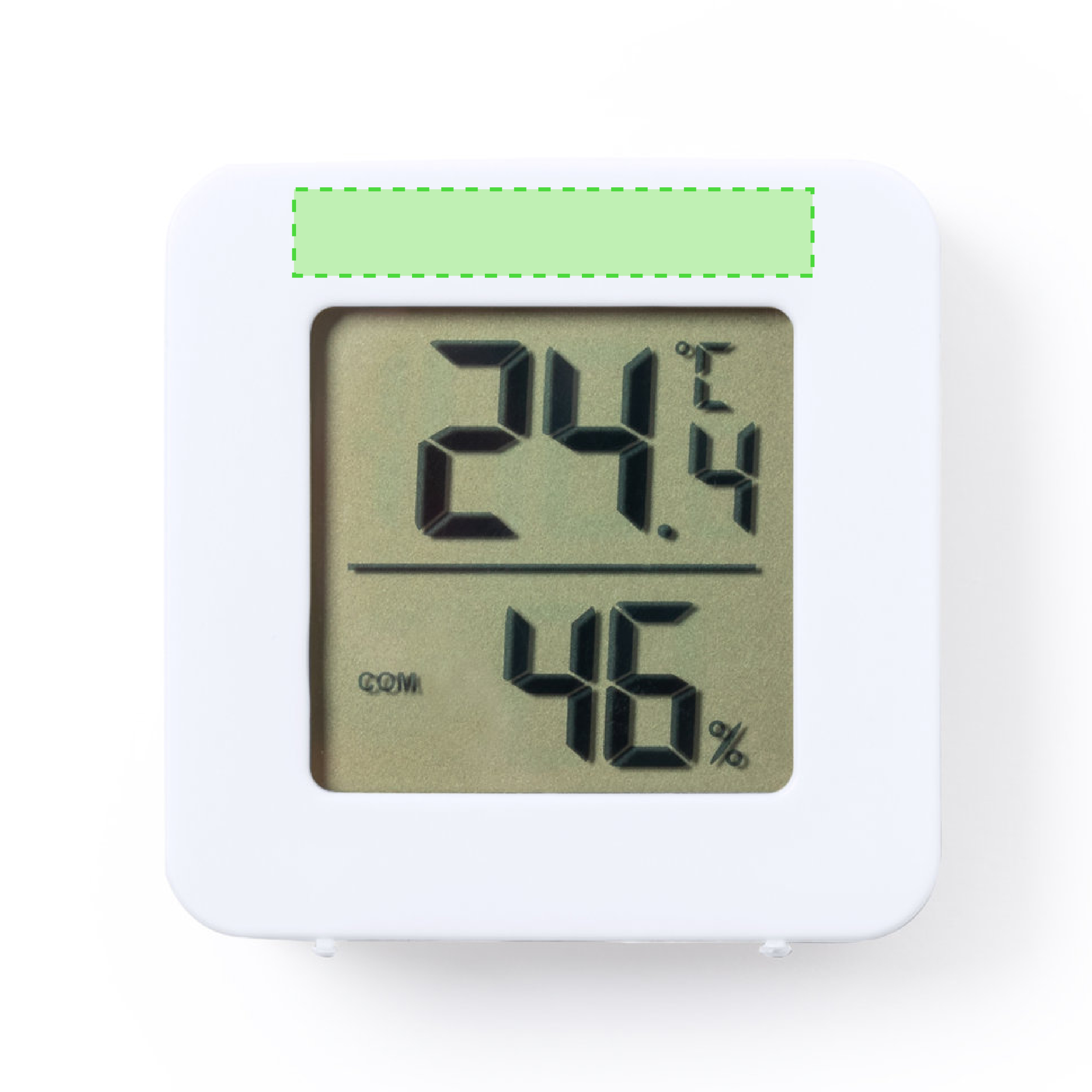 En el marco, parte superior