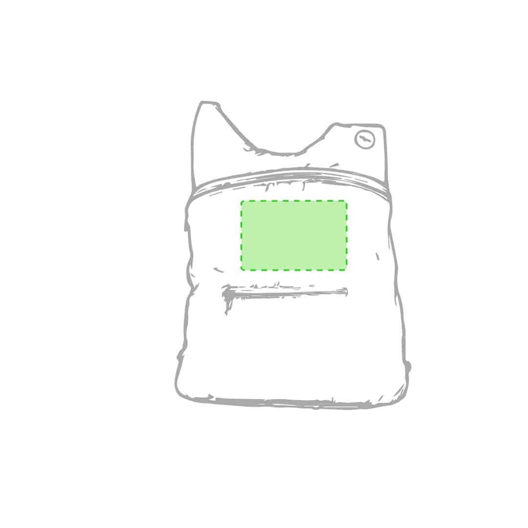 En el frontal de la mochila