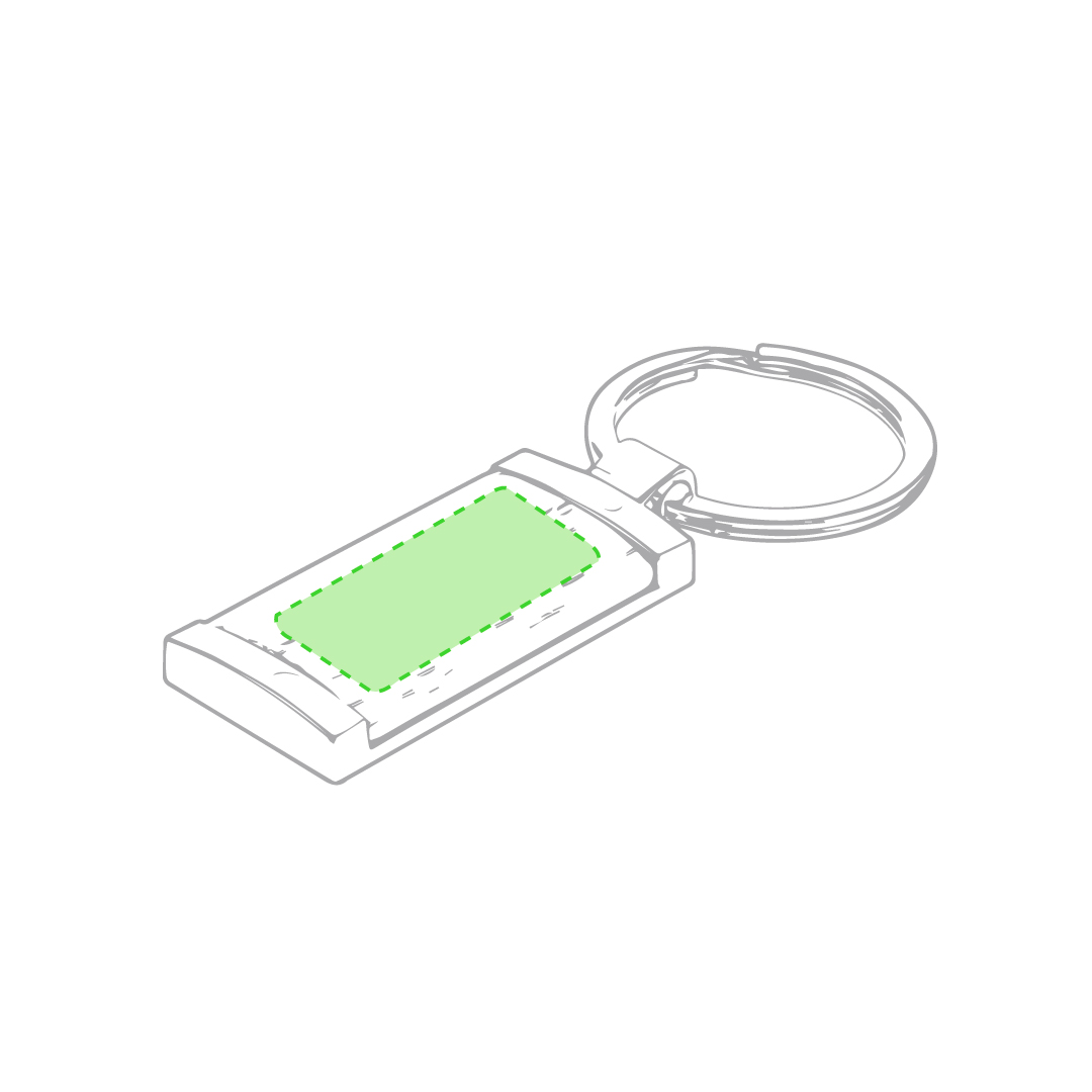 En la superficie plana del llavero