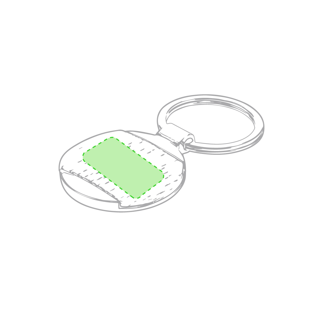 En la superficie plana del llavero