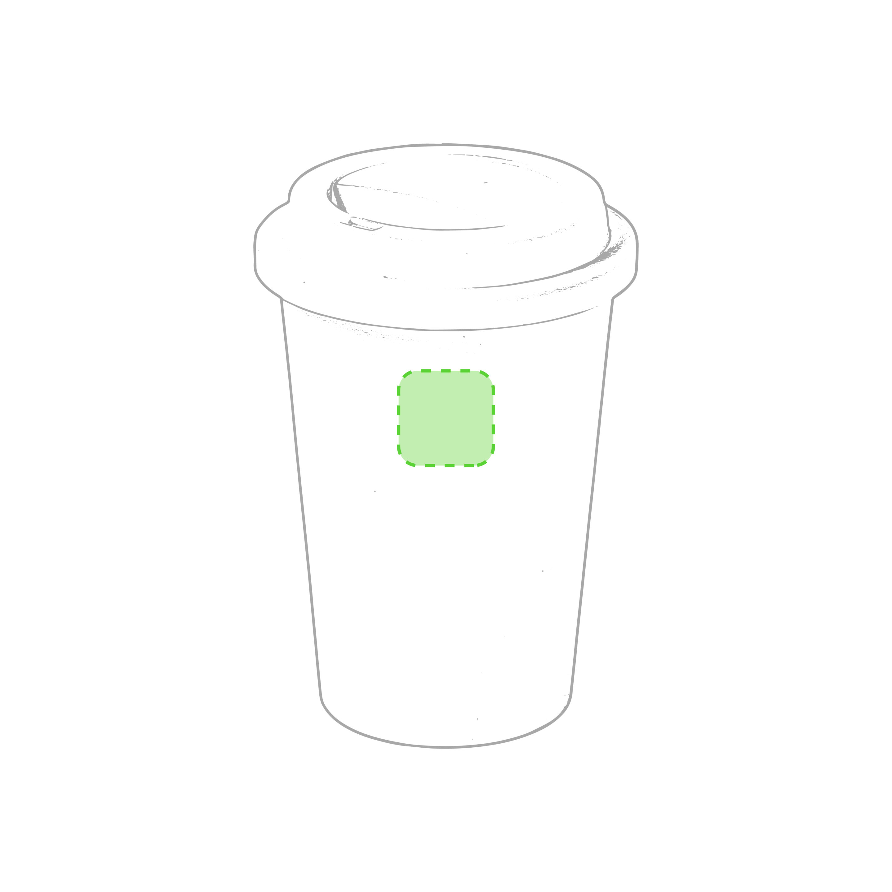 En el frente del vaso