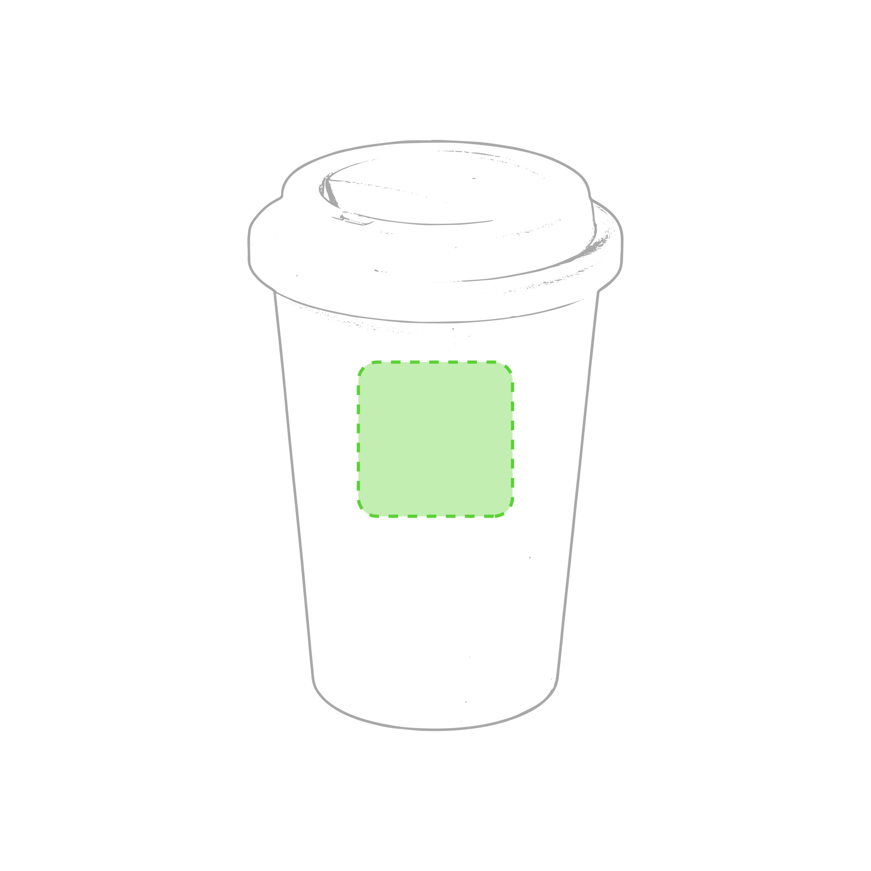 En el frente del vaso