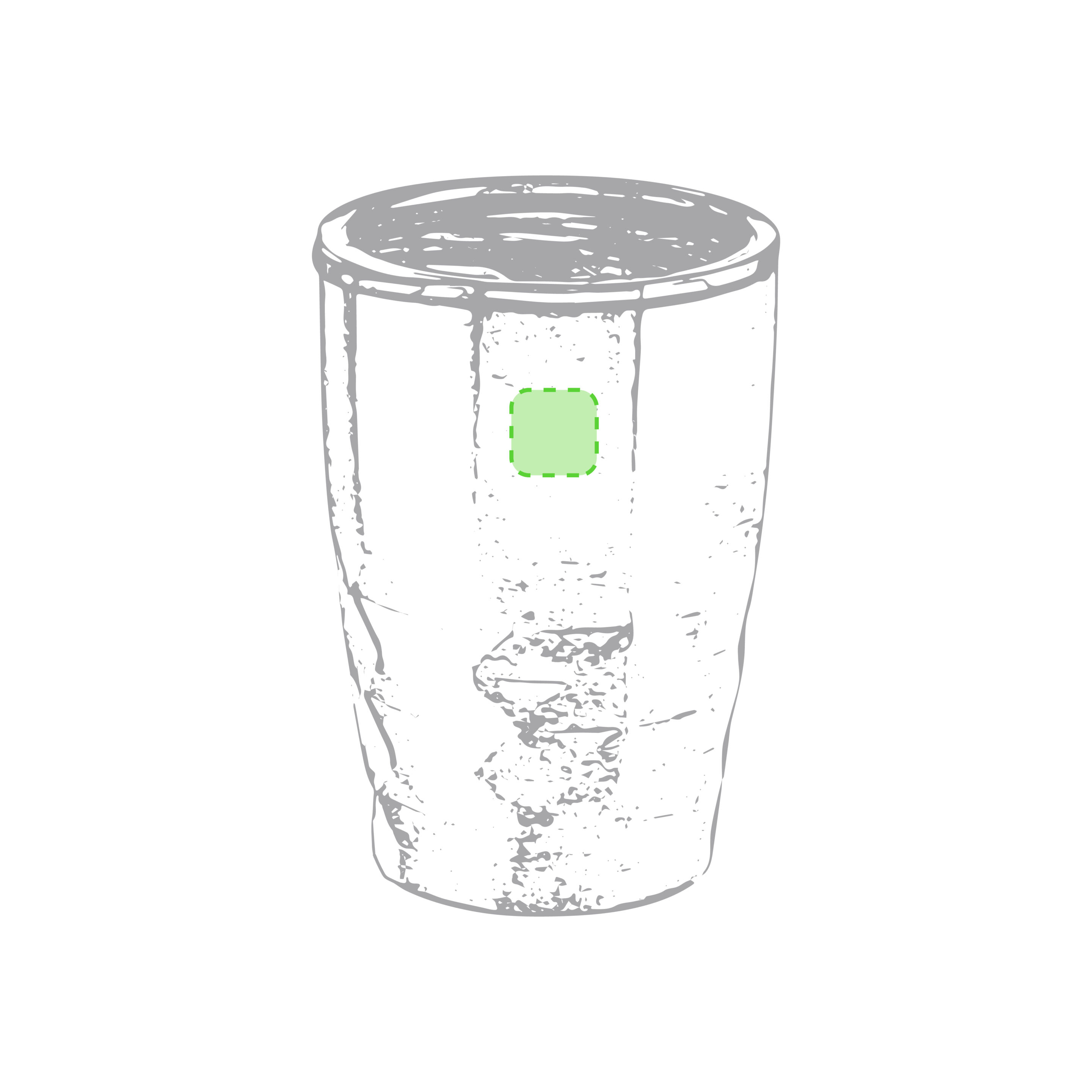 Parte lisa superior del vaso