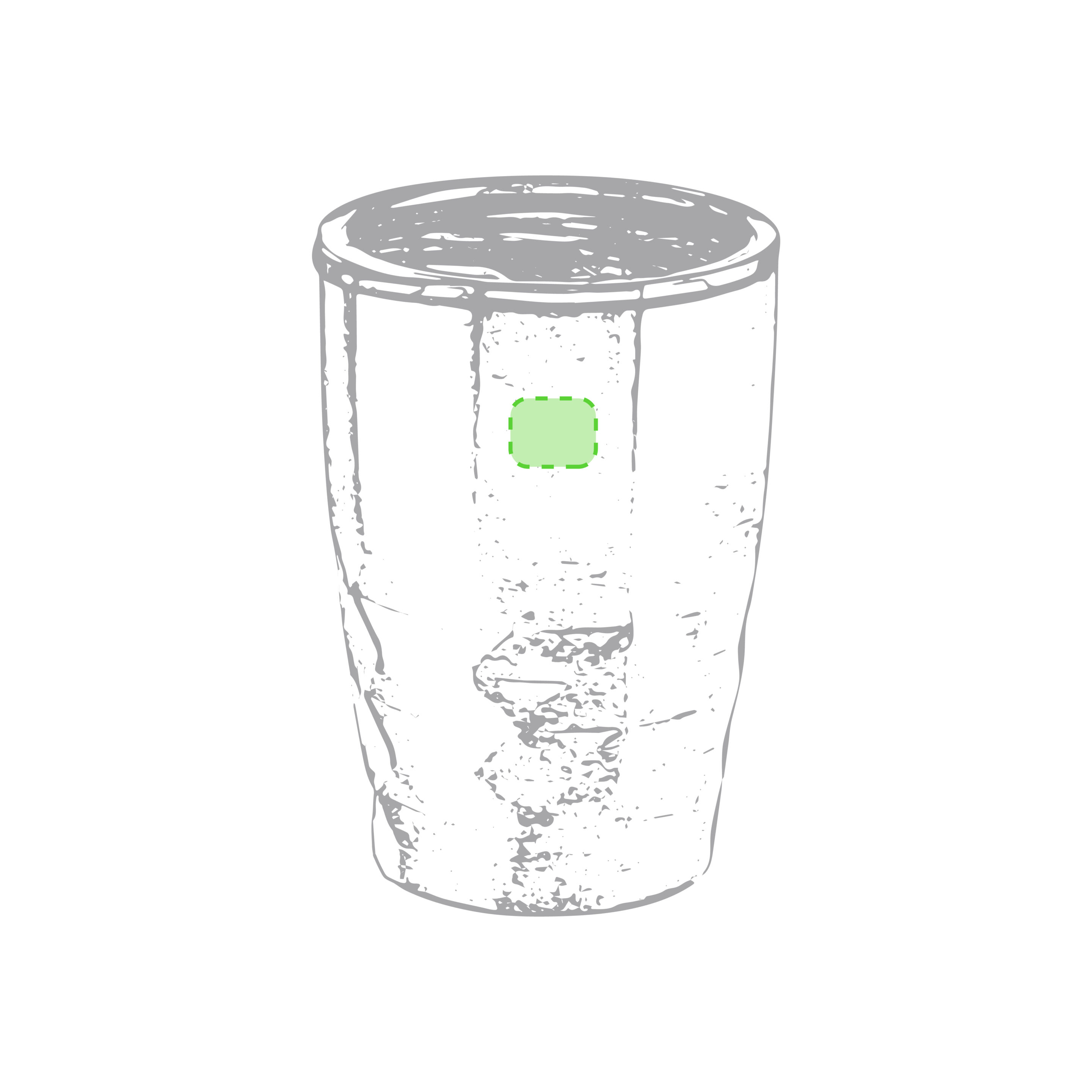 Parte lisa superior del vaso